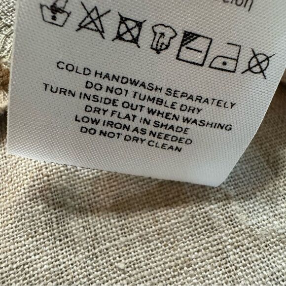 Faithful The Brand Linen Pants Pleated Stretch Waist High Rise Size 8 Natural - Picture 16 of 16